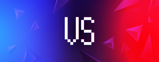 Versus battle banner concept MMA, fight boxing, sport, soccer competitions. Versus blank template with light effect and letters VS. Versus battle Abstract light effect background.