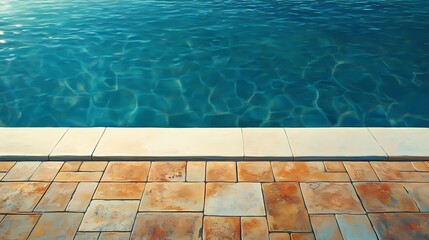 Underwater pool tile texture with moving reflections, great for luxury visuals, resort promotions, and calm aqua aesthetics.