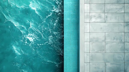 Underwater pool tile texture with moving reflections, great for luxury visuals, resort promotions, and calm aqua aesthetics.
