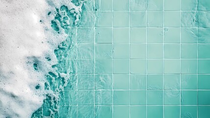 Underwater pool tile texture with moving reflections, great for luxury visuals, resort promotions, and calm aqua aesthetics.