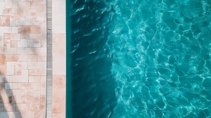 Obraz premium Underwater pool tile texture with moving reflections, great for luxury visuals, resort promotions, and calm aqua aesthetics.