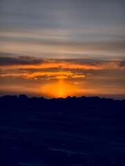 sunset in winter place