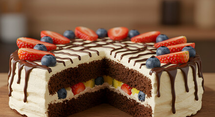 Delicious Chocolate Cake with Berries Recipe