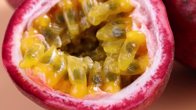 Close-up of passion fruit slices