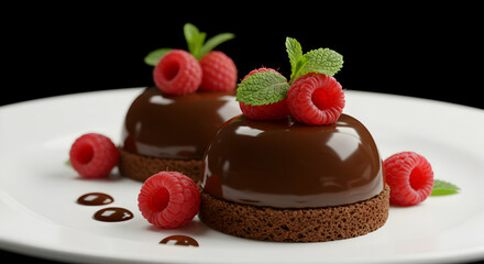 Decadent Chocolate Mousse with Raspberries