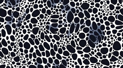 Obraz premium Fluid interconnected monochrome pattern with dynamic organic shapes design
