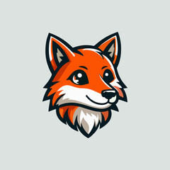Obraz premium Professional flat Mascot Fox logo design smart animal mascot modern vector illustration clean branding identity visual style for corporate business startup marketing