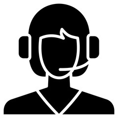 Headset Call glyph icon