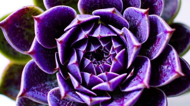 Deep purple succulent in macro reveals pattern individuality luxury beauty uniqueness wonder creativity nature outstanding detail purity uniqueness