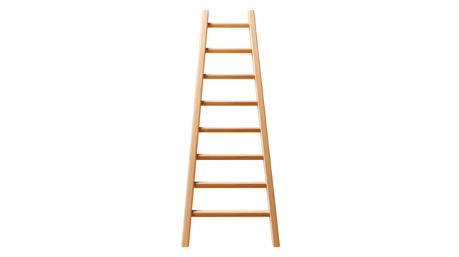Tall Wooden Ladder against Black Background Perfect for Construction Home Improvement or Success Concept Designs