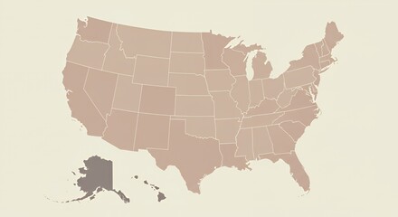 Obraz premium United States Map: A Geographic Overview