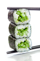 Kappa maki roll. Sushi Roll on a white background...