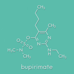 Bupirimate fungicide molecule. Skeletal formula.