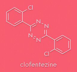 Clofentezine acaricide molecule. Skeletal formula.