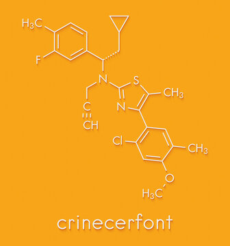 Crinecerfont congenital adrenal hyperplasia drug molecule. Skeletal formula.