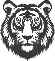Obraz premium Majestic Black and White Tiger Head