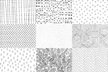 Big sprinkle crosshatch vector patterns background set. Donut pattern for celebration design. Doodle sketch vector illustration. 