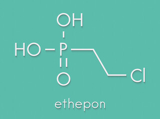 Ethephon plant growth regulator molecule. Skeletal formula.