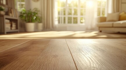 Sunlit living room floor