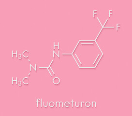 Fluometuron herbicide molecule. Skeletal formula.