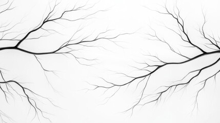 Black and white line drawing of a tree branch. the branch is drawn in a simple, minimalist style with thin, straight lines that create a sense of depth and dimension.