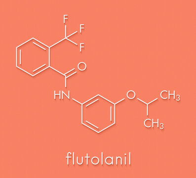Flutolanil fungicide molecule. Skeletal formula.