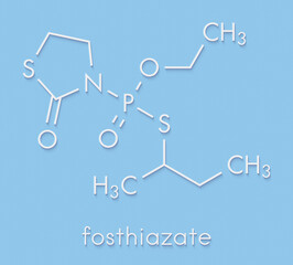 Fosthiazate organophosphate nematicide and insecticide molecule. Skeletal formula.