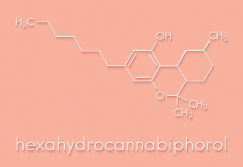 Hexahydrocannabiphorol (HHC-P) synthetic cannabinoid drug molecule. Skeletal formula.