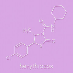 Hexythiazox acaricide molecule. Skeletal formula.