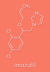 Imazalil (enilconazole) fungicide molecule. Skeletal formula.