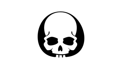 human skull logo, black isolated silhouette