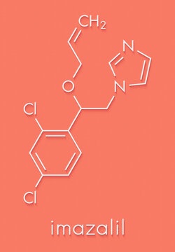 Imazalil (enilconazole) fungicide molecule. Skeletal formula.
