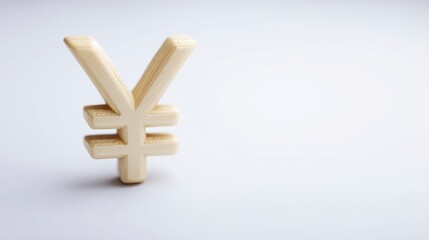 Fototapeta premium Wooden Yen Symbol Japanese Currency Finance Money Economy Business 3D Render Studio