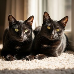 Pareja de gatos negros