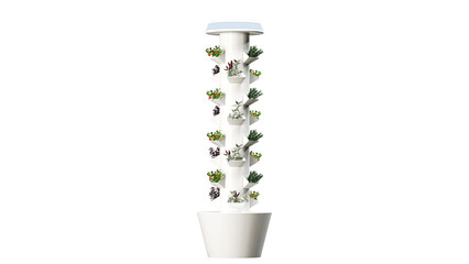 Vertical Hydroponic Column System for Indoor or Urban Farming, Isolated