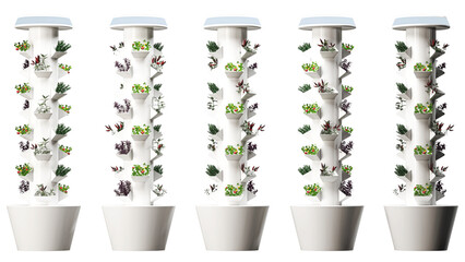 Vertical Hydroponic Column System for Indoor or Urban Farming, Isolated