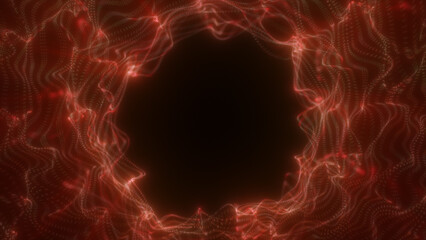 ed particle vortex with dynamic energy waves forming a circular void in the center