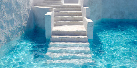 Obraz premium Steps that lead into the pool