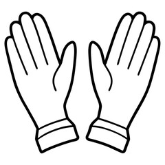 Simple Gloves Vector on White Background