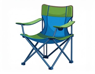 Folding Camping Chair In Blue And Green