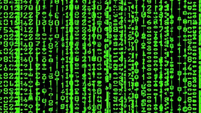 Explore a dynamic array of green characters cascading in flawless rhythm against a black backdrop, evoking the mysteries of the digital age and the endless flow of information.