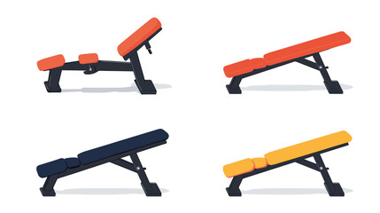 Adjustable Fitness Benches in Various Colors for Workout and Strength Training Exercises