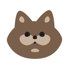 Cute face cat avatar. Isolated on white background. Universal print for printing, mosaic, puzzles and machine embroidery. Animal full face, funny pictogram. Vector illustration.