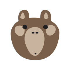 Cute muzzle capybara avatar. Isolated on white background. Universal print for printing, mosaic, puzzles and machine embroidery. Animal full face, funny pictogram. Vector illustration.