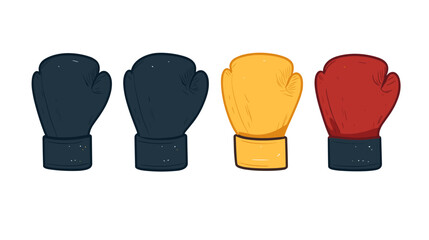 Collection of Colorful Boxing Gloves in Various Shades Arranged on a Clean Background