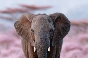 Obraz premium Majestic African Elephant Portrait Wildlife Photography Savanna Sunset