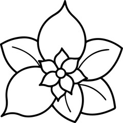 jasmine flower outline coloring book page line art vector illustration