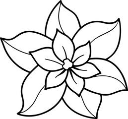 jasmine flower outline coloring book page line art vector illustration