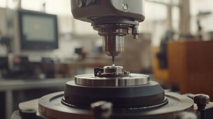 Grinding machine showing rotational speed display and adjustable clamp fixture