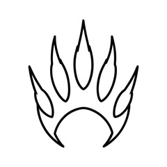 animal claw scratches mark outline isolated on white background